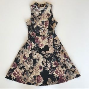 Soprano floral skater dress sleeveless mock neck size XS